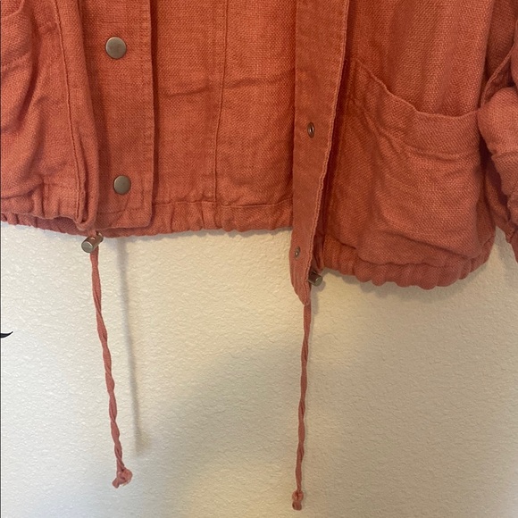 Rust Orange Linen Jacket - Picture 3 of 5